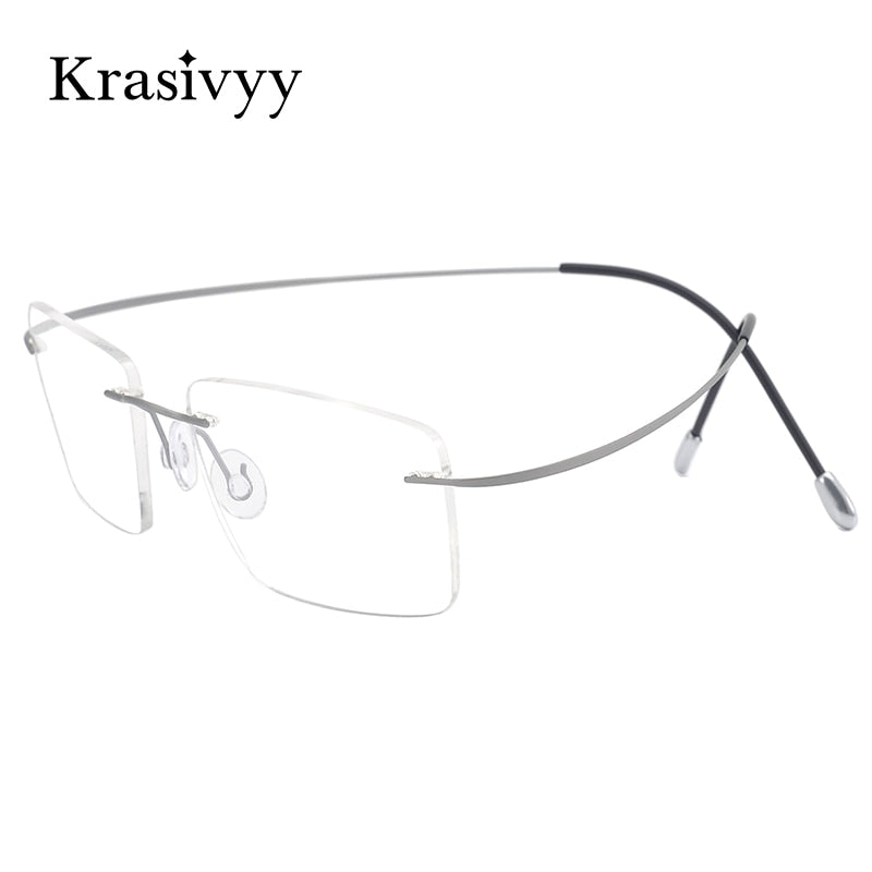 Krasivyy Men's Rimless Square Titanium Eyeglasses Kr16064 Rimless Krasivyy   
