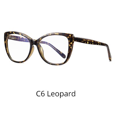 Ralferty Women's Eyeglasses Tr90 Anti Blue Light Cat Eye D2005-1 Anti Blue Ralferty C6 Leopard  