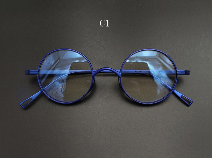 Yujo Unisex Full Rim 43mm Round Titanium Eyeglasses Full Rim Yujo C1 China 