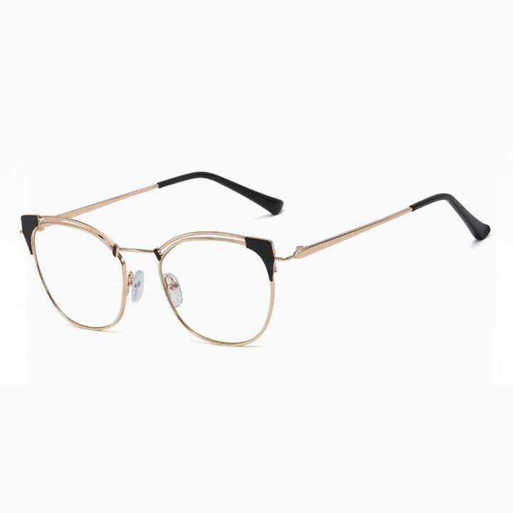 Hotony Unisex Full Rim Cat Eye Alloy Frame Eyeglasses L95537 Full Rim Hotony C5  