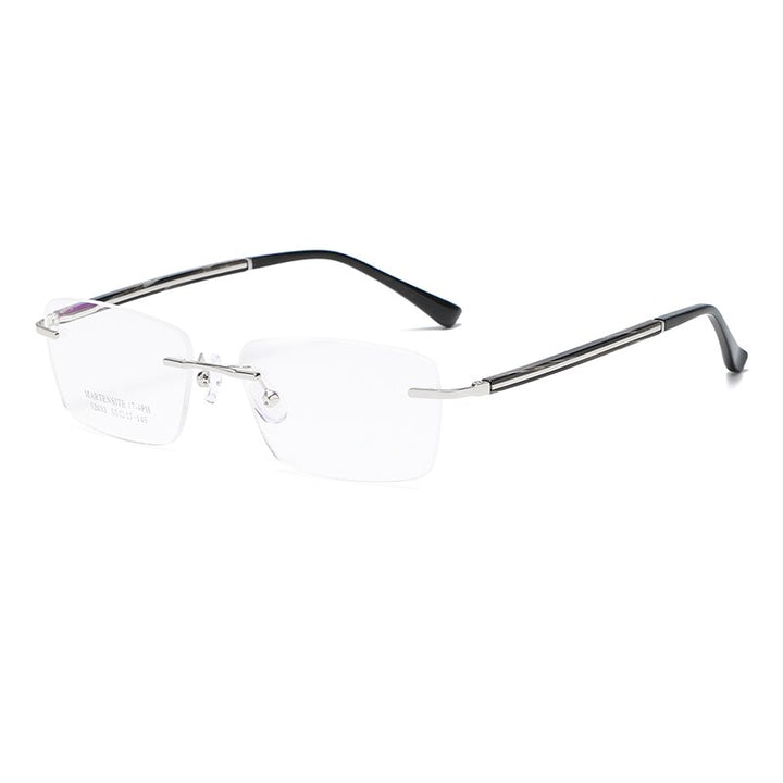 Zirosat 52033 Unisex Eyeglasses Square Rimless Rimless Zirosat silver  