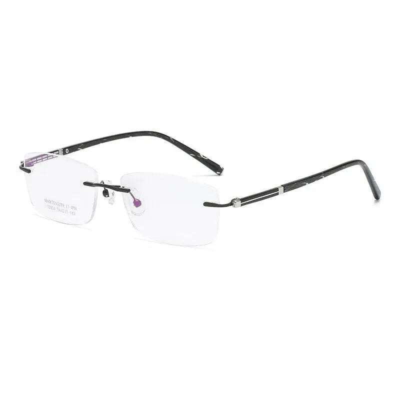 Zirosat 52050 Men's Eyeglasses Square Rimless - black