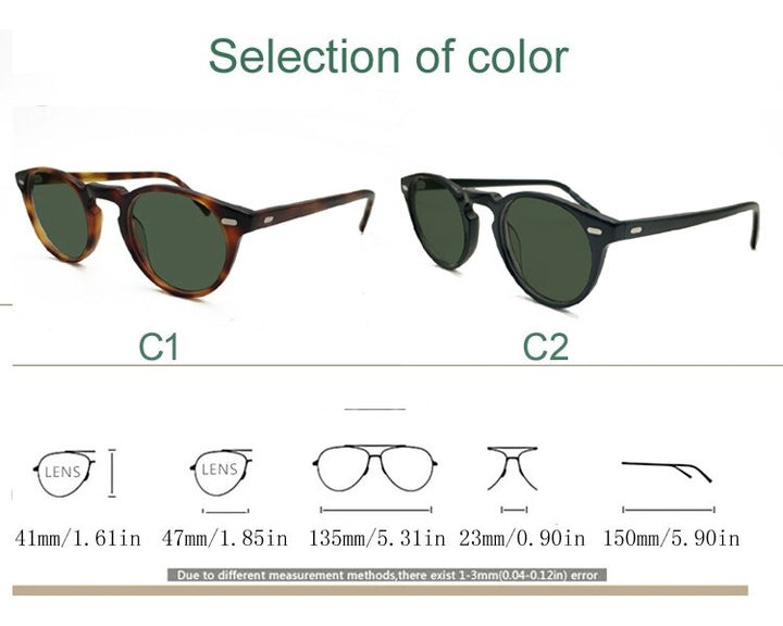 Unisex Polarized Sunglasses Acetate Full Rim Frame Customizable Lenses Sunglasses Yujo   