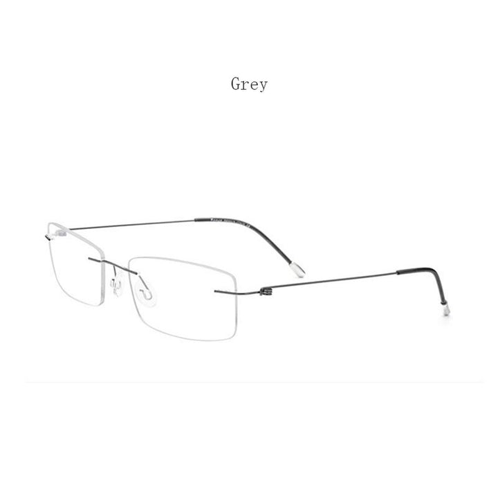 Hdcrafter Women's Rimless Rectangle Titanium Frame Eyeglasses P8361 Rimless Hdcrafter Eyeglasses gray  