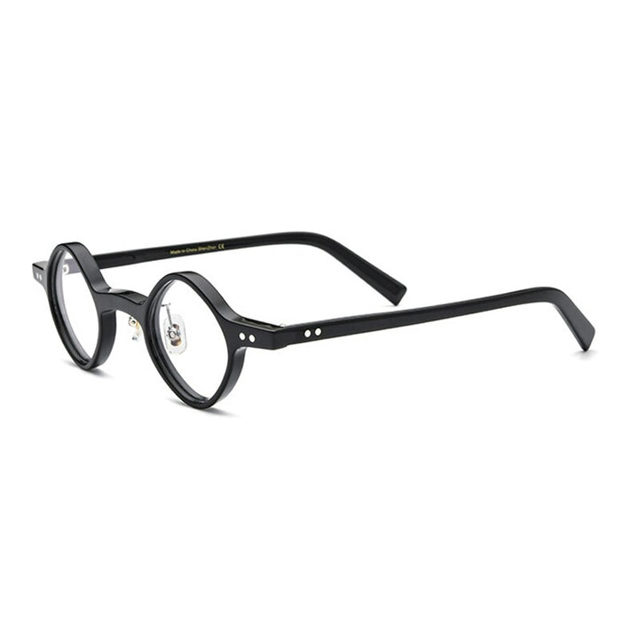 Gatenac Unisex Full Rim Round Acetate Frame Eyeglasses Gxyj704 Full Rim Gatenac Black  