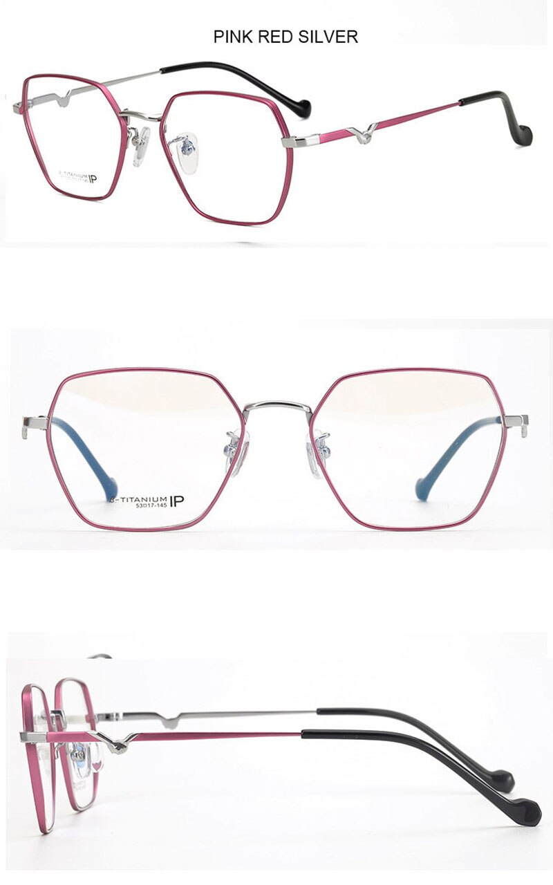 Aissuarvey IP Titanium Hexagon Full Rim Frame Unisex Eyeglasses Full Rim Aissuarvey Eyeglasses   