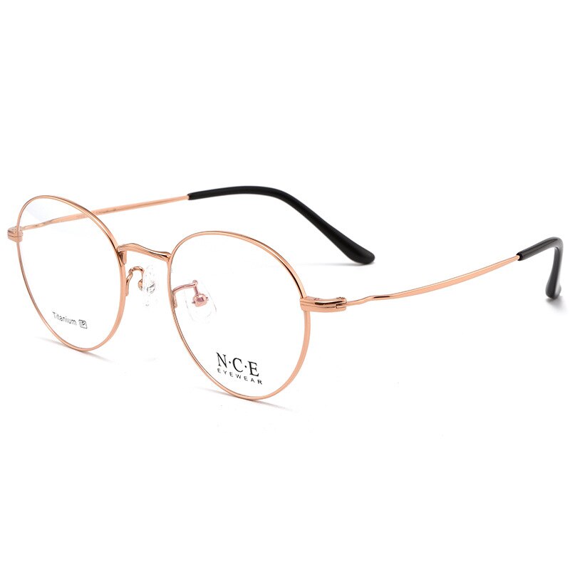 Unisex Full Rim Round Titanium Frame Eyeglasses Sc8297 Full Rim Bclear   