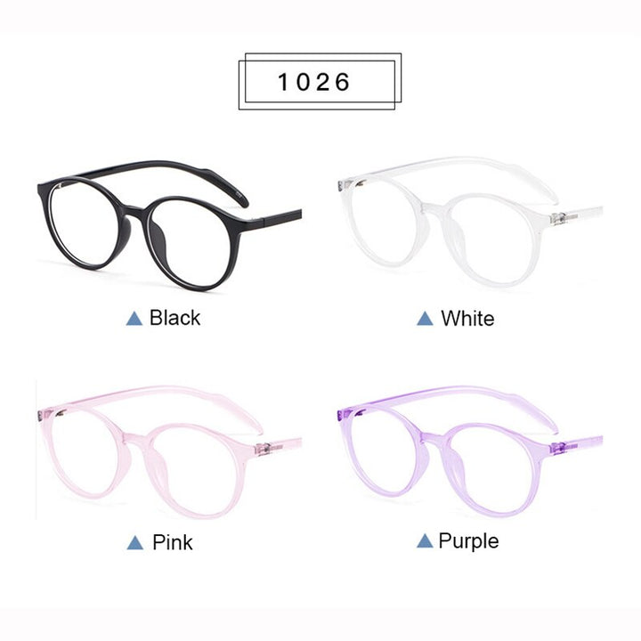 Hotony Women's Full Rim Round TR 90 Resin Frame Eyeglasses 1026 Full Rim Hotony   