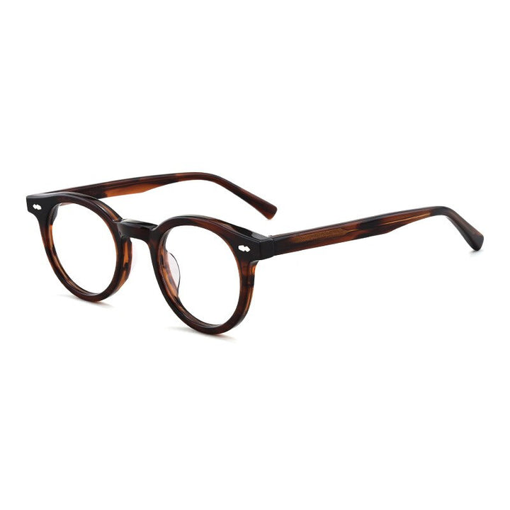 Aissuarvey Full Thick Round Horn Rim Acetate Frame Eyeglasses Unisex Frame Aissuarvey Eyeglasses Dark Brown  