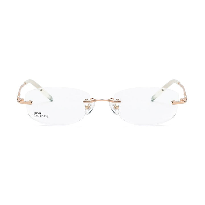Zirosat 58068 Women's Eyeglasses Alloy Rimless Diamond Cutting Rimless Zirosat   