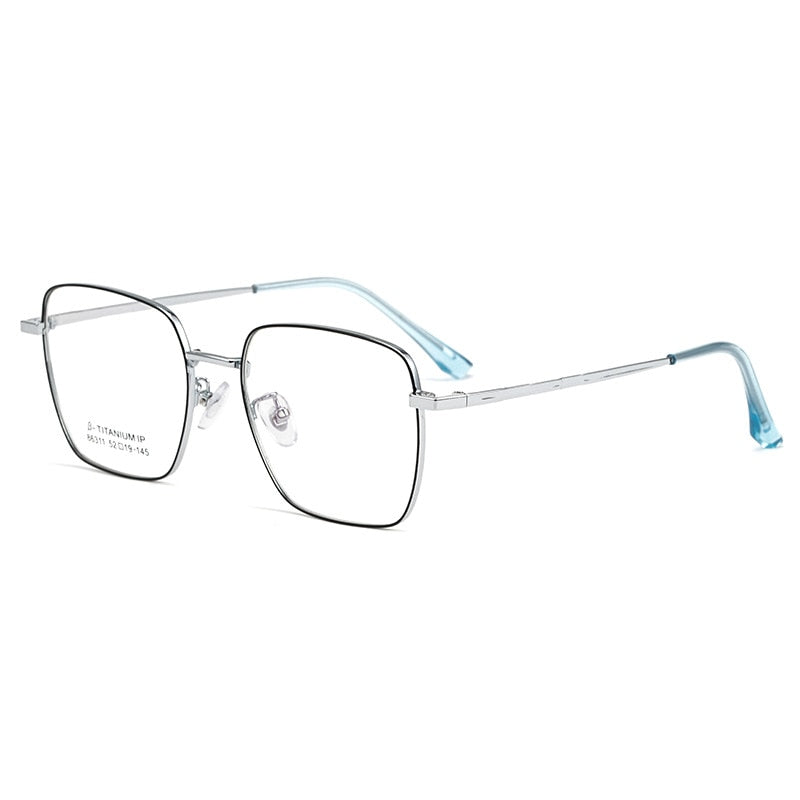 KatKani Unisex Full Rim Square Alloy Frame Eyeglasses 86311P Full Rim KatKani Eyeglasses   