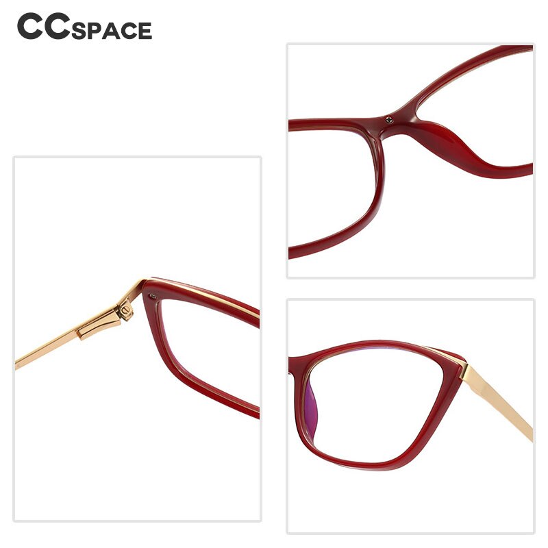 CCSpace Women's Full Rim Rectangle Cat Eye Frame Eyeglasses 49399 Full Rim CCspace   