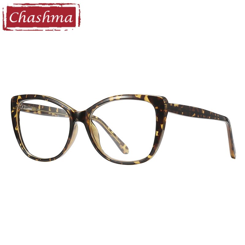 Women's Eyeglasses Cat Eye Acetate Frame 2005 Frame Chashma Leopard  