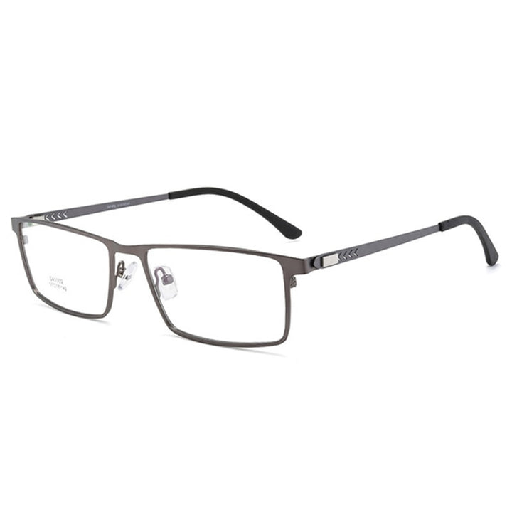Men's Full Rim Alloy Frame Eyeglasses Spring Hinge 41002 Full Rim Bclear gray  