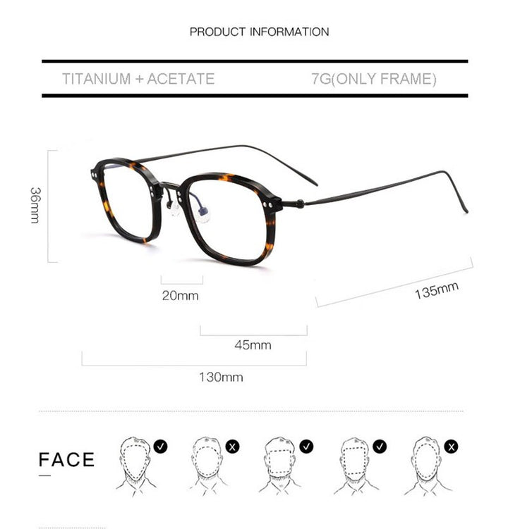 Aissuarvey Full Rim Square Titanium Frame Eyeglasses Unisex Full Rim Aissuarvey Eyeglasses   