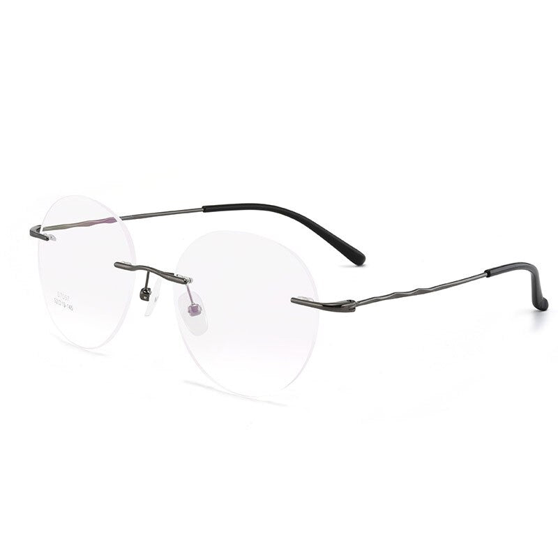Hotochki Unisex Semi Rim Rectangular Alloy Frame Eyeglasses 7057 Semi Rim Hotochki gray  