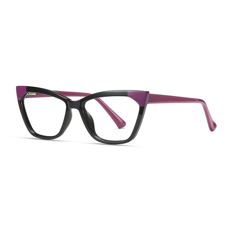 Hotony Women's Full Rim Cat Eye TR 90 Frame Eyeglasses 2040 Full Rim Hotony Purple  