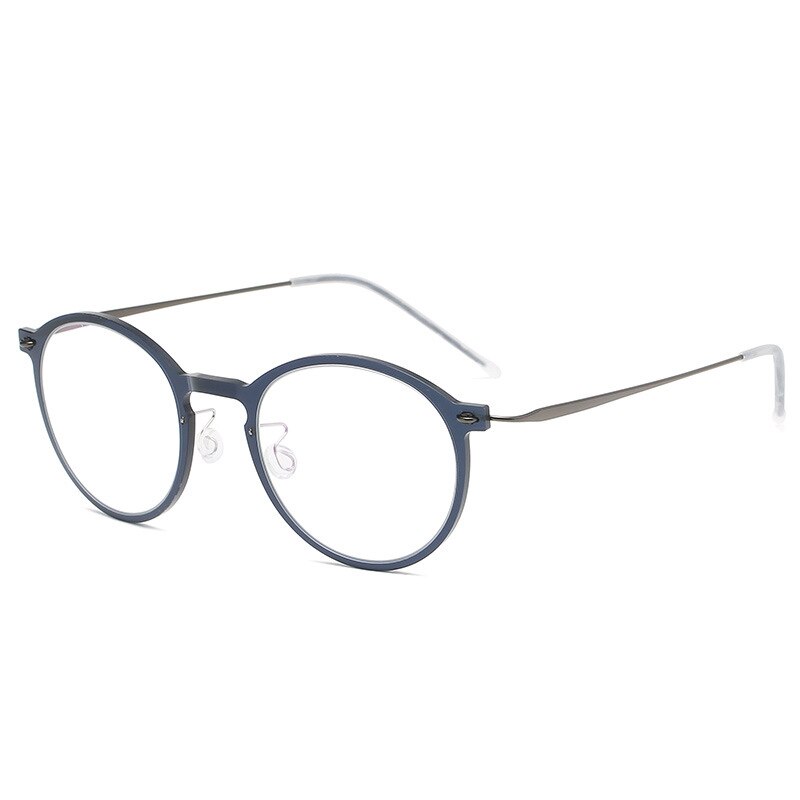 Aissuarvey Full Rim Titanium Frame Round Unisex Eyeglasses Full Rim Aissuarvey Eyeglasses Blue  