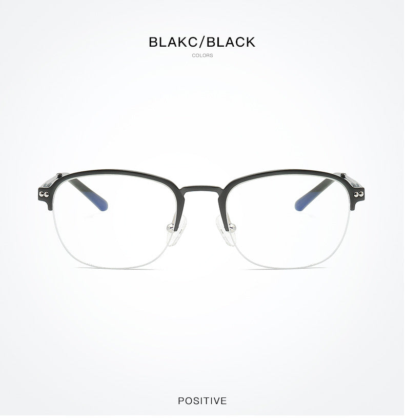 Hdcrafter Unisex Semi Rim Square Titanium Frame Eyeglasses 6097 Semi Rim Hdcrafter Eyeglasses   