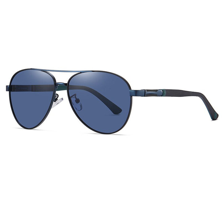 KatKani Men's Full Rim Aviator Alloy Frame Polarized Sunglasses 6319 Sunglasses KatKani Sunglasses Blue C102 Other 