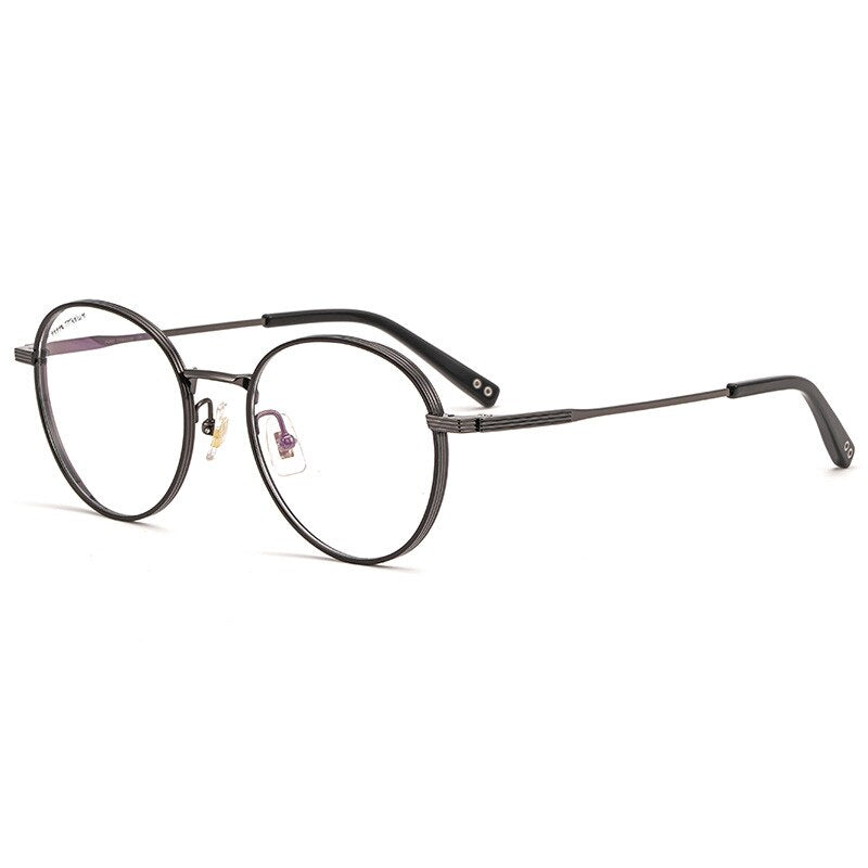 Yimaruili Unisex Full Rim Titanium Frame Round Eyeglasses 17104 Full Rim Yimaruili Eyeglasses Gray China 