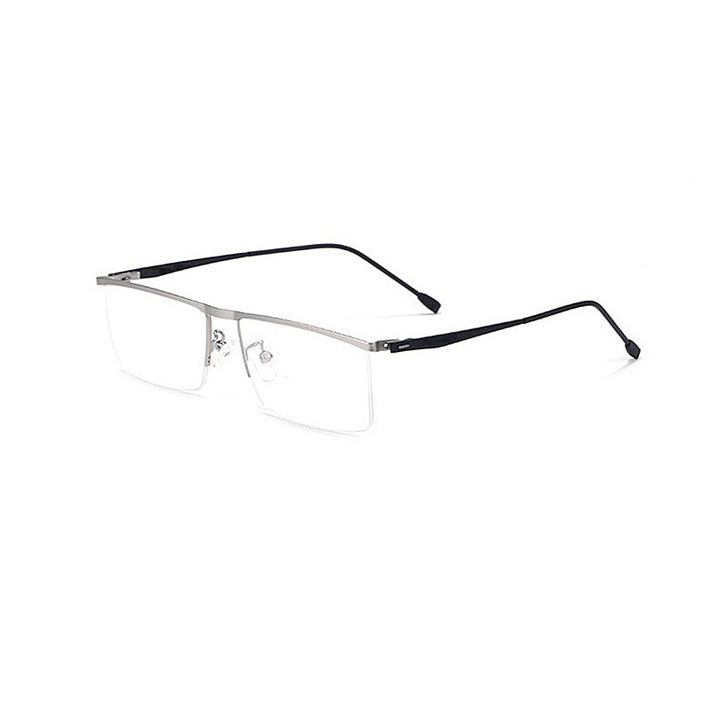 Yimaruili Men's Semi Rim Alloy Frame Eyeglasses P8827 Semi Rim Yimaruili Eyeglasses Gun  