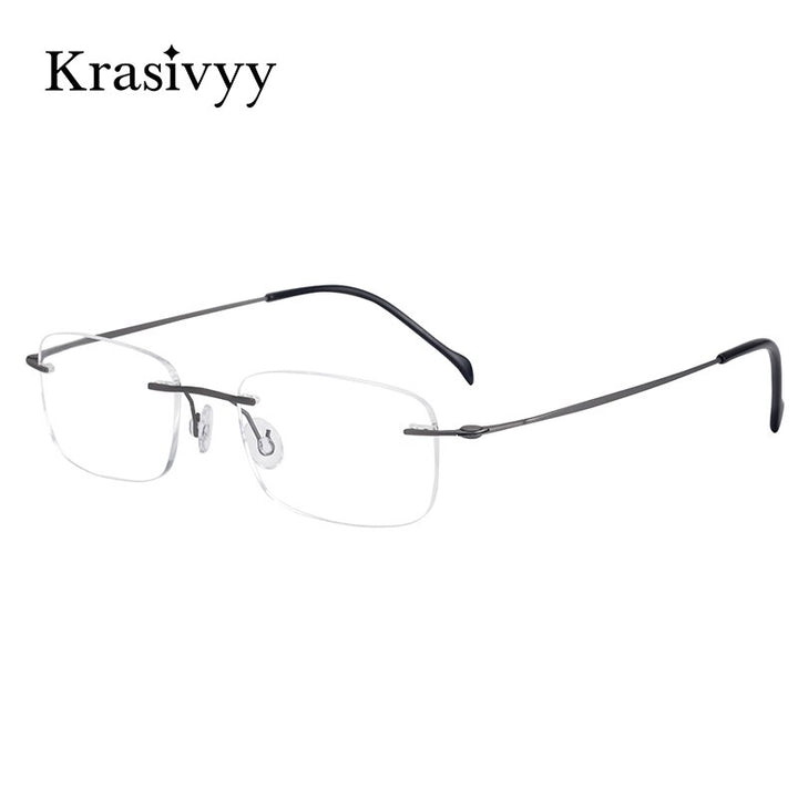 Krasivyy Unisex Rimless Glasses Square Screwless Titanium Eyeglasses Kr16006 Rimless Krasivyy   