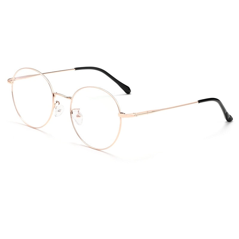 Yimaruili Unisex Full Rim β Titanium Round Frame Eyeglasses 6621X Full Rim Yimaruili Eyeglasses Rose Gold  