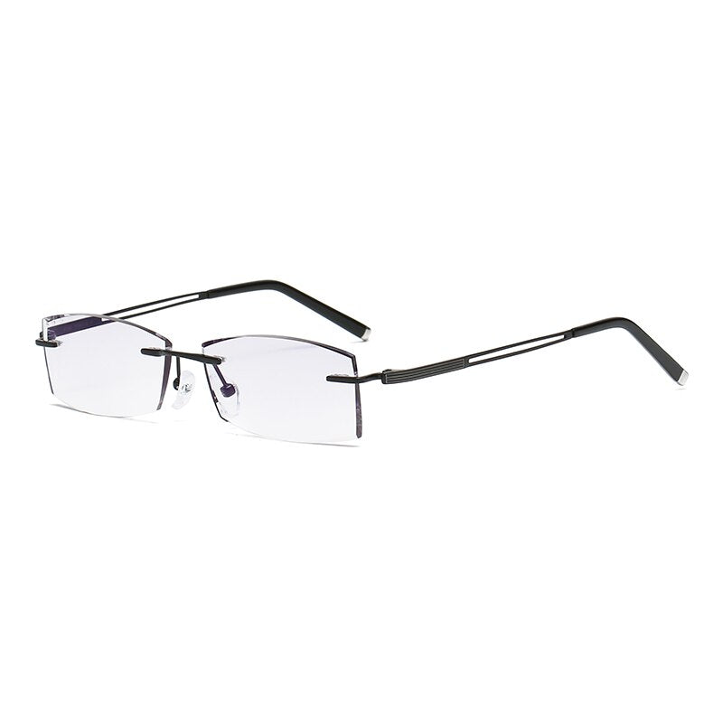 Zirosat 630HT Unisex Eyeglasses Pure Titanium Rimless Diamond Cutting Rimless Zirosat black  