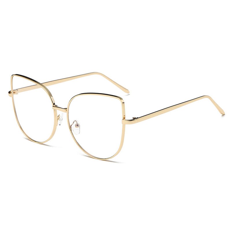 Hotony Women's Full Rim Alloy Cat Eye Frame Eyeglasses 3449 Full Rim Hotony Gold  