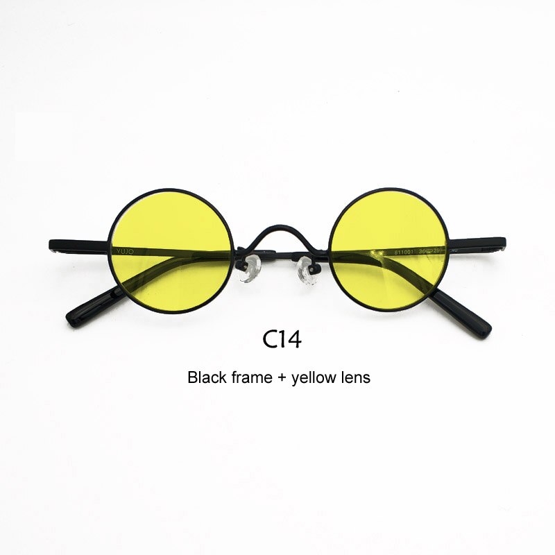 Unisex Acetate Alloy Frame Small Round Sunglasses Sunglasses Yujo C14 China 