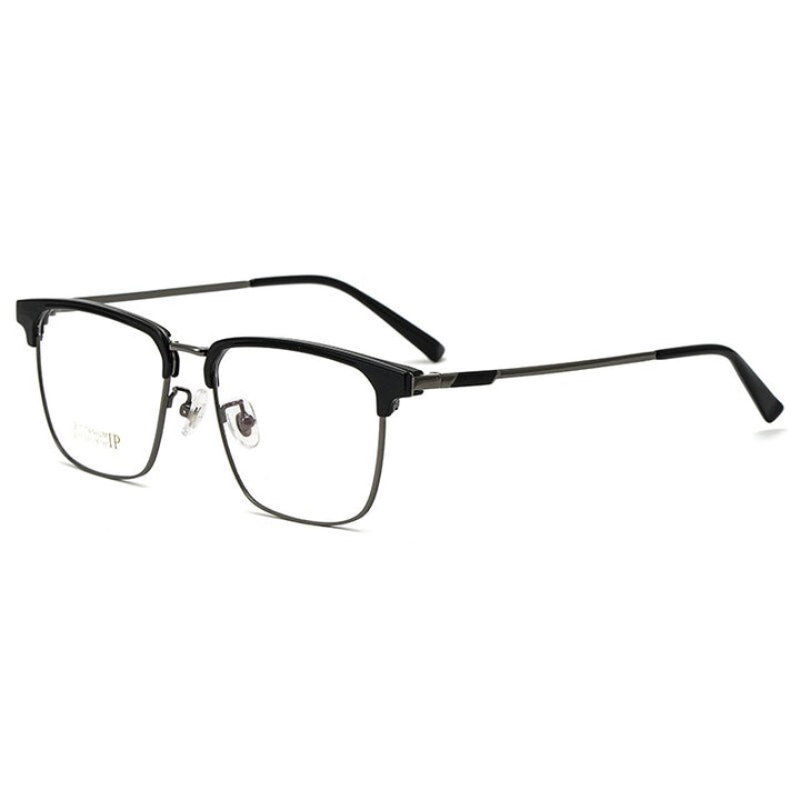 Yimaruili Men's Full Rim IP Plated β Titanium Square Frame Eyeglasses 2311YJ Full Rim Yimaruili Eyeglasses Black Gun  