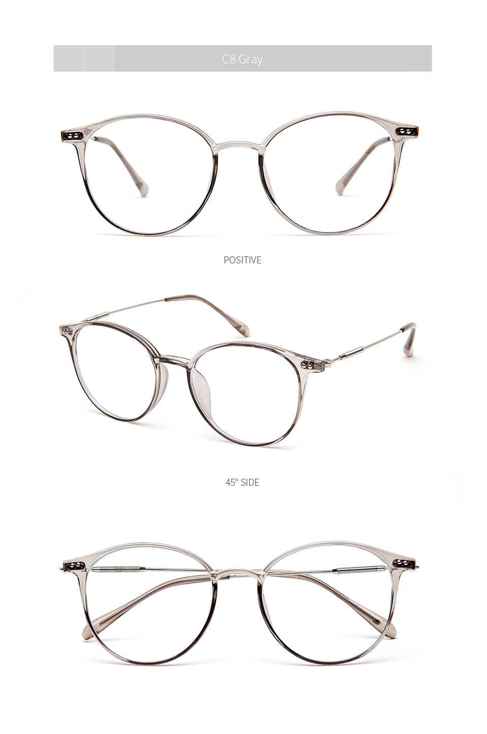 Kansept Women's Full Rim Round Acetate Frame Eyeglasses 90045 Full Rim Kansept   