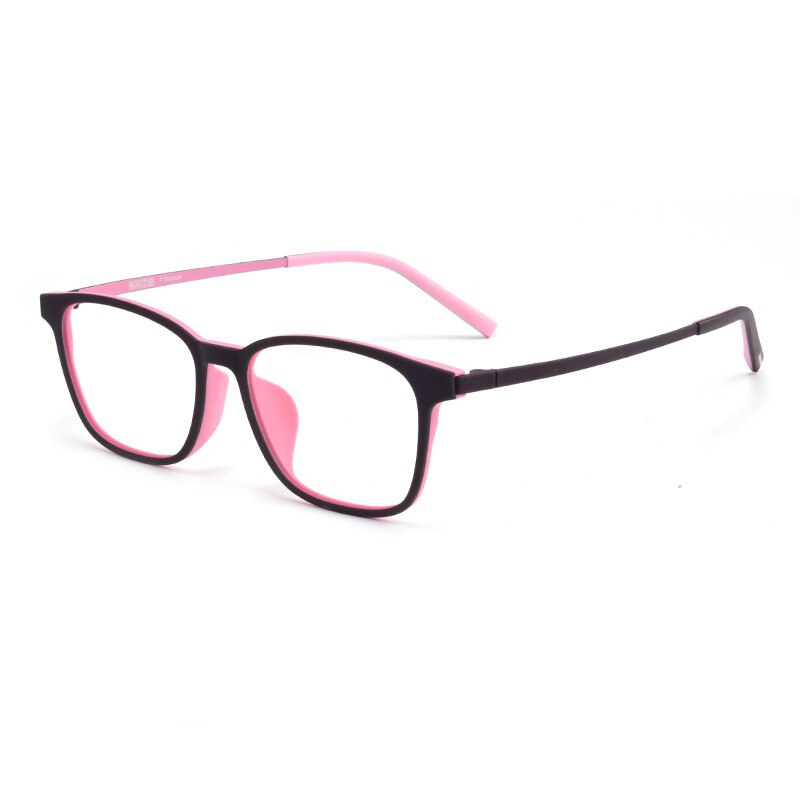 KatKani Unisex Full Rim Titanium TR90 Frame Eyeglasses Hr3095t Full Rim KatKani Eyeglasses Black Pink  