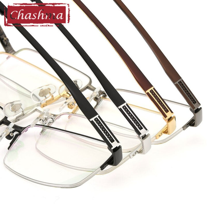 Chashma Ottica Men's Semi Rim Square Titanium Eyeglasses 81422 Semi Rim Chashma Ottica   