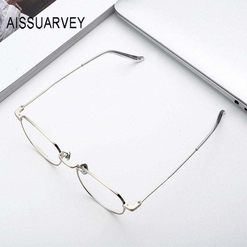 Aissuarvey IP Titanium Full Rim Square Frame Unisex Eyeglasses Full Rim Aissuarvey Eyeglasses   