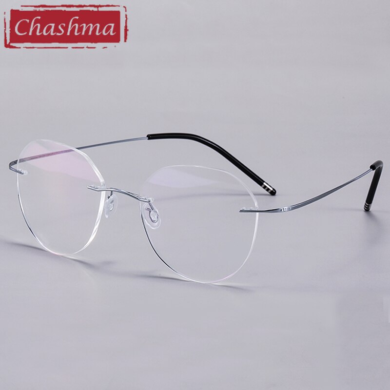 Women's Round Titanium Frame Ultra Light Rimless Eyeglasses 8152 Rimless Chashma   