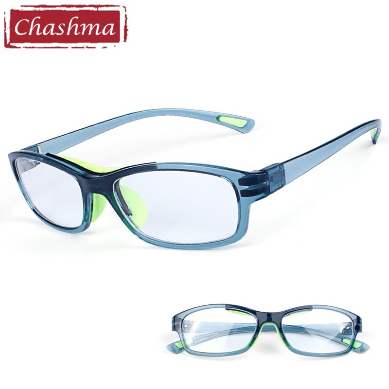 Chashma Ottica Unisex Full Rim Square Tr 90 Titanim Sport Goggle Eyeglasses 010 Sport Eyewear Chashma Ottica Gray Green  