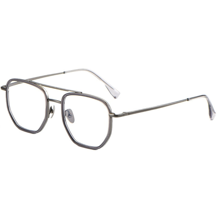 Yimaruili Unisex Full Rim Double Bridge β Titanium Frame Eyeglasses L1361 Full Rim Yimaruili Eyeglasses   
