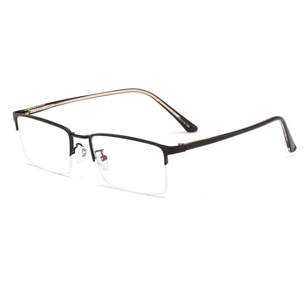 Men's Eyeglasses Semi Rim Metal Alloy Acetate Frame M18046 Semi Rim Gmei Optical C2  