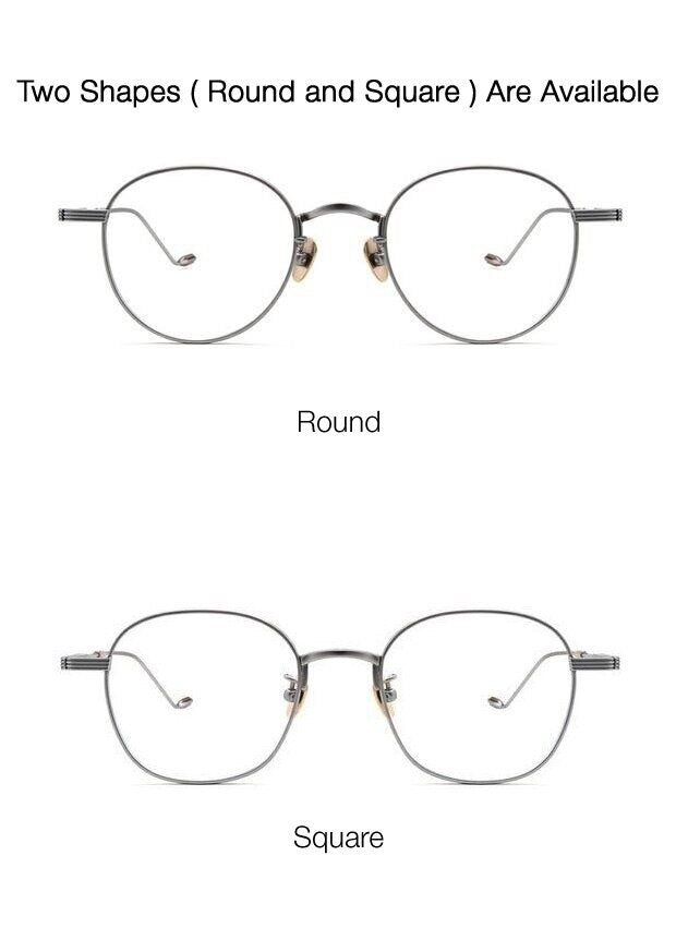 Muzz Men's Full Rim Round/Square B Titanium Frame Eyeglasses 21-22 Full Rim Muzz   