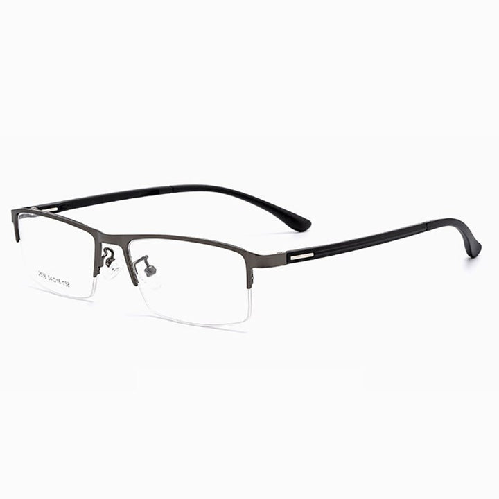 Hotochki Men's Semi Rim TR-90 Resin Alloy Frame Eyeglasses Semi Rim Hotochki gray  