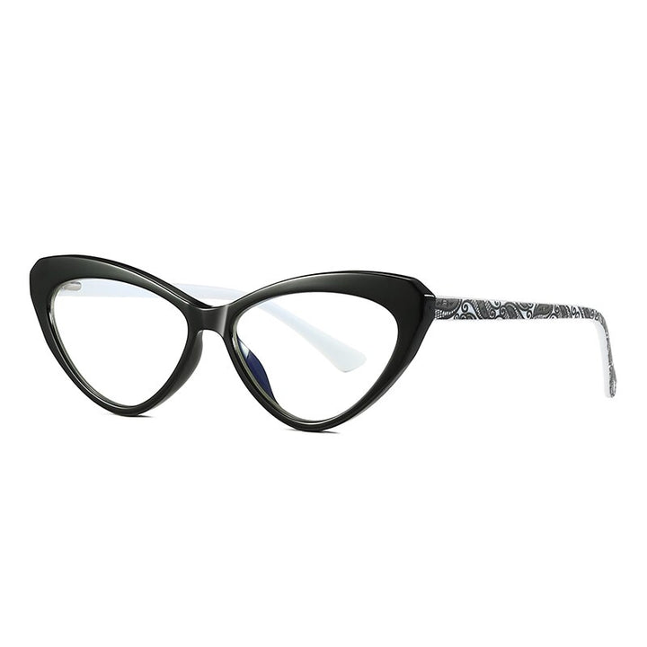 CCspace Unisex Full Rim Cat Eye Tr 90 Titanium Frame Eyeglasses 47532 Full Rim CCspace C1  