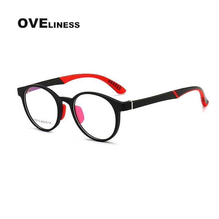 Oveliness Unisex Children's Full Rim Round Tr 90 Titanium Eyeglasses Oltrd12p Full Rim Oveliness black  