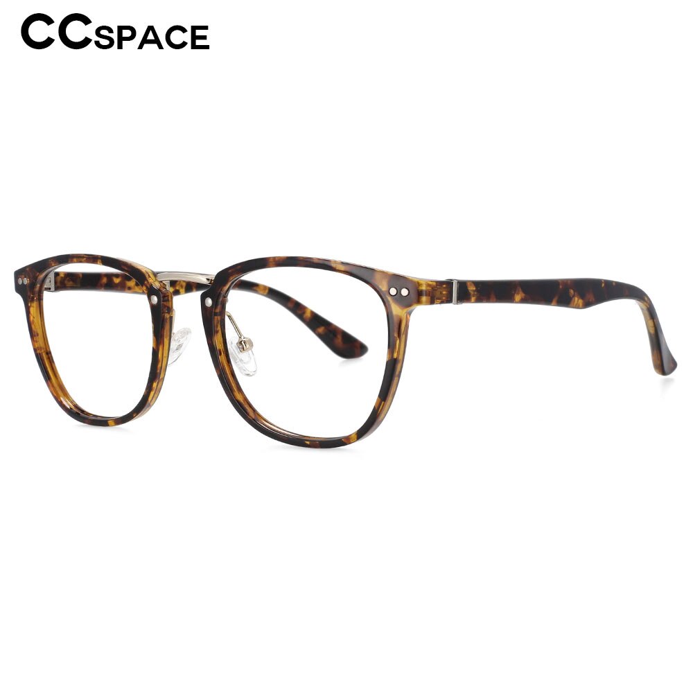 CCSpace Unisex Full Rim Square Tr 90 Titanium Rivet Frame Eyeglasses 53647 Full Rim CCspace   