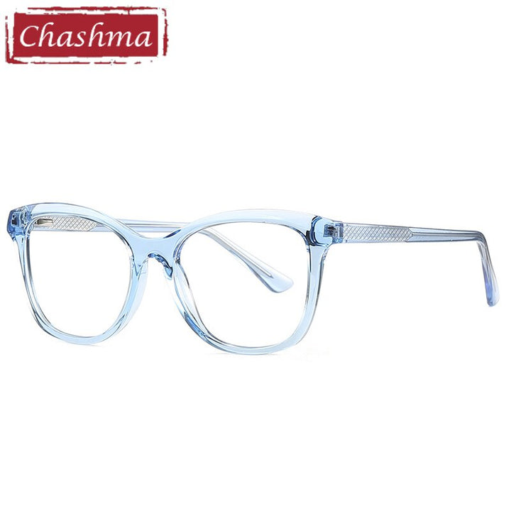 Chashma Women's Full Rim Square Acetate Eyeglasses 2019 Full Rim Chashma Transparent Blue  