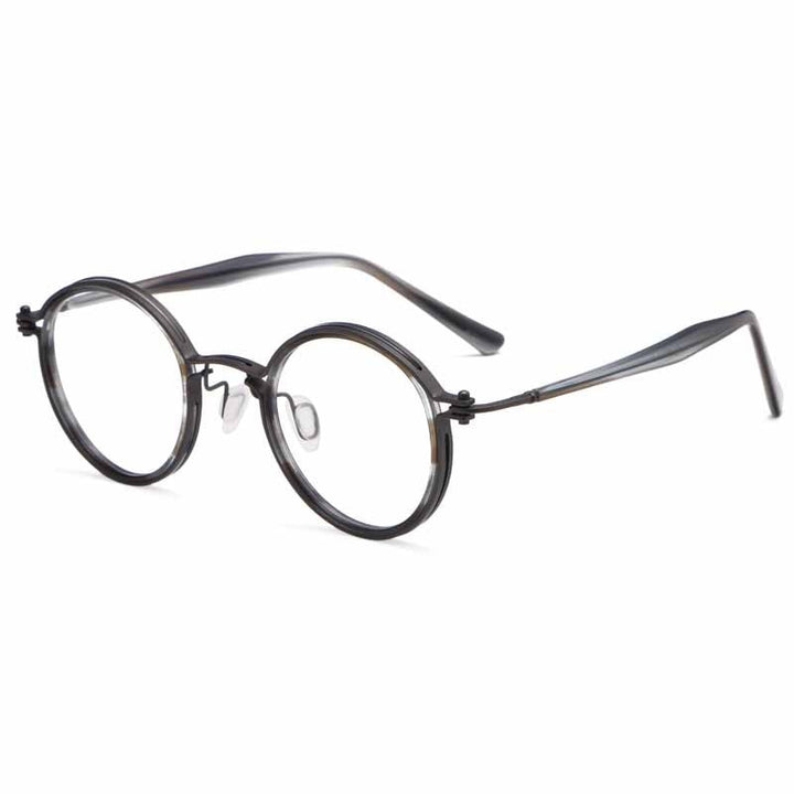 Yimaruili Unisex Full Rim Round Titanium Frame Eyeglasses H33088 Full Rim Yimaruili Eyeglasses   