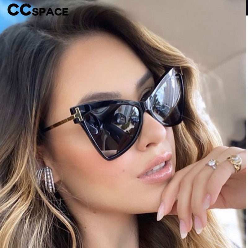 CCSpace Women's Full Rim Cat Eye Resin Frame Sunglasses 46384 Sunglasses CCspace Sunglasses   