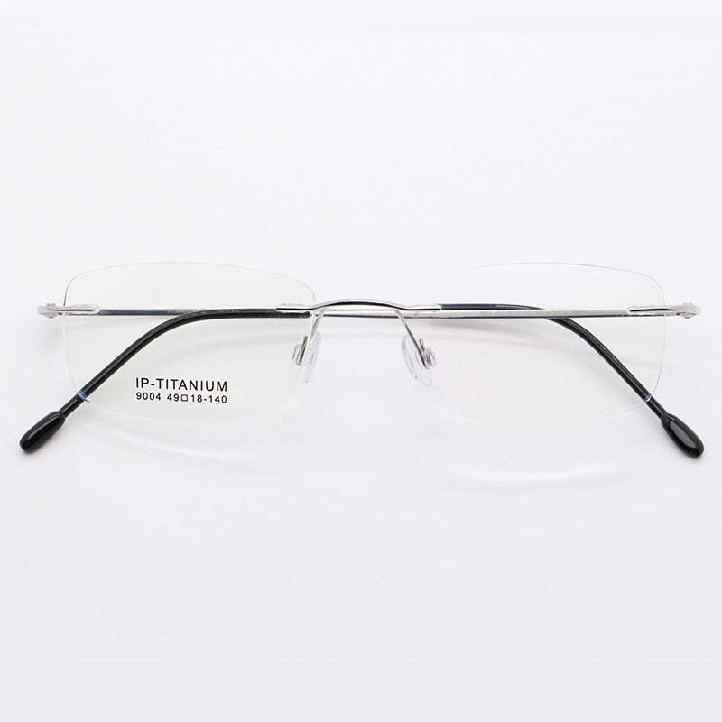 Unisex Rimless Titanium Frame Eyeglasses Customizable Lenses 9004 Rimless Bclear   