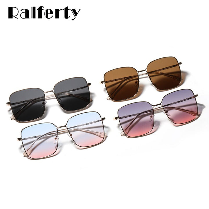 Ralferty Women's Metal Frame Square Sunglasses W9118 Sunglasses Ralferty   